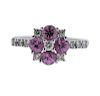 14K Gold Diamond Pink Sapphire Flower Ring