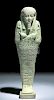 Tall Egyptian Late Dynastic Glazed Faience Ushabti