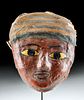Egyptian Polychrome Cartonnage Mummy Mask
