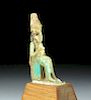Egyptian Faience Amulet of Isis & Horus - Rare Form!