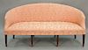 Federal style love seat, pink upholstered with rounded back