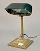 Emerald light desk lamp. ht. 14 1/2in.