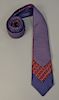 Assorted group of three Hermes silk ties. wd. 3in. to 3 3/4in.