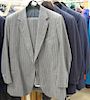 Eight custom two piece mens suits without tags (hangers are not included)