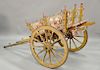 Continental hand painted donkey cart. lg. 82in.