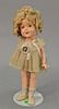 Ideal Shirley Temple composition doll with original dress, (hairline cracks) ht. 13in.