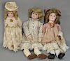 Three Bisque Lead dolls to include C.M. Bergmann Waltershausen Germany 1916, large bisque head marked 79 13, and c.m. Bergmann Walte...