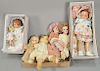 Group of Effanbee dolls in original boxes to include Sunbonnet Sue Patsy, Patsy Ann, rubber doll, two bisque head dolls (as is). tot...