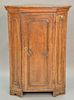 Continental corner cupboard top, probably 18th century (now with feet). ht. 50in., wd. 35in., dp. 21"