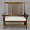 Stickley settee with cushion. ht. 48in., wd. 48in.