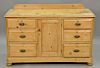 Two piece lot to include a two over two drawer chest and a pine sideboard