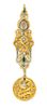* An Edwardian Yellow Gold, Platinum, Diamond, and Emerald Serpent Motif Fob Pendant, 17.40 dwts.