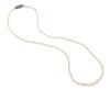 A Graduated Single Strand Natural Pearl Necklace,