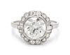 An Art Deco Platinum and Diamond Ring,