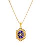 * An 18 Karat Yellow Gold, Seed Pearl, Diamond and Enamel Locket Pendant and Necklace, French, 19.80 dwts.