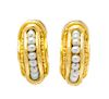 * A Pair of 22 Karat Yellow Gold and Cultured Pearl Earclips, Denise Roberge, 14.50 dwts.