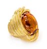 An 18 Karat Yellow Gold and Citrine Ring, Henry Dunay, 19.35 dwts.