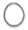 A Graduated Single Strand Cultured Tahitian Pearl Necklace,