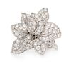 A Platinum and Diamond Leaf Cluster Brooch, 17.15 dwts.