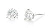 A Pair of 14 Karat White Gold and Diamond Stud Earrings, 1.20 dwts.