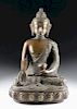 Early 20th C. Tibetan Bronze Seated Buddha