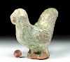 Chinese Han Dynasty Glazed Pottery Rooster