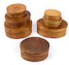 7 Antique Oval Shaker Lidded Boxes