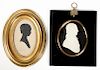 2 Antique American Silhouettes, embossed "PEALE"