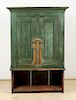 Antique Paint Decorated Cupboard w. Open Bottom