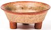 Pre-Columbian Mayan Rattle Leg Tripod Bowl, Mexico
