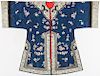 Antique Chinese Silk Embroidered Robe, Qing D