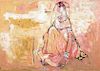 B. Prabha (1933-2001) Painting of a Seated Lady