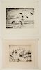 2 Early 20th c. Engravings: Armin Hansen and Frank W. Benson