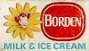 Large Vintage Borden Milk and Ice Cream Metal Sign