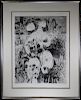 20th C. Abstract Figural Etching, Signed