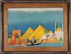 Vintage Pastel Painting of Nile River, Signed