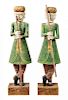A Pair of Middle Eastern Painted Figures Height 59 inches.