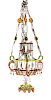 A Beaded Glass Single-Light Chandelier Height 30 x diameter 13 inches.