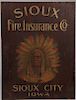 RARE SIOUX FIRE INSURANCE CO ADVERTISING SIGN