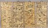 FOUR CHINESE CARVED BONE PANELS