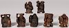SET OF SEVEN JAPANESE CARVED WOOD IMMORTALS