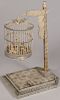 AN ORNATE CARVED CHINESE BONE BIRD CAGE