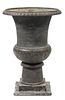 A Victorian Style Cast Iron Urn Height 26 1/2 inches.