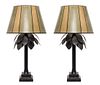 A Pair of Tole Table Lamps Height overall 32 inches.