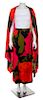 * An Arnold Scaasi Multicolor Wool Floral Evening Skirt and Wrap, No size.