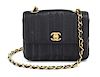 A Chanel Black Caviar Quilted Small Flap Bag, 7" x 5" x 2"; Strap drop: 21".