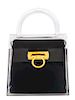 A Salvatore Ferragamo Lucite Top Handle Handbag, 7.75" x 7.75" x 4"; Handle drop: 3".