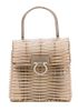 * A Salvatore Ferragamo Gancini Plastic Weave Handbag, 8" x 8" x 4.5"; Handle drop: 4".