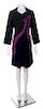 * A Mila Schon Black and Purple Geometric Coat Dress, No size.