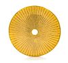 An Yves Saint Laurent Goldtone Disc Pendent, 3.75" diameter.